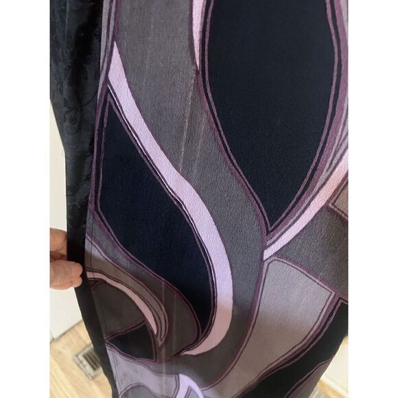 Vintage Tienda Ho Boho Womens OS Duster Black Purple Jacquard Short Sleeves - Picture 9 of 10